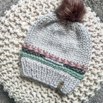Friendship Bracelet Knitted Beanie - Book Nerd