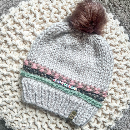Friendship Bracelet Knitted Beanie - Book Nerd