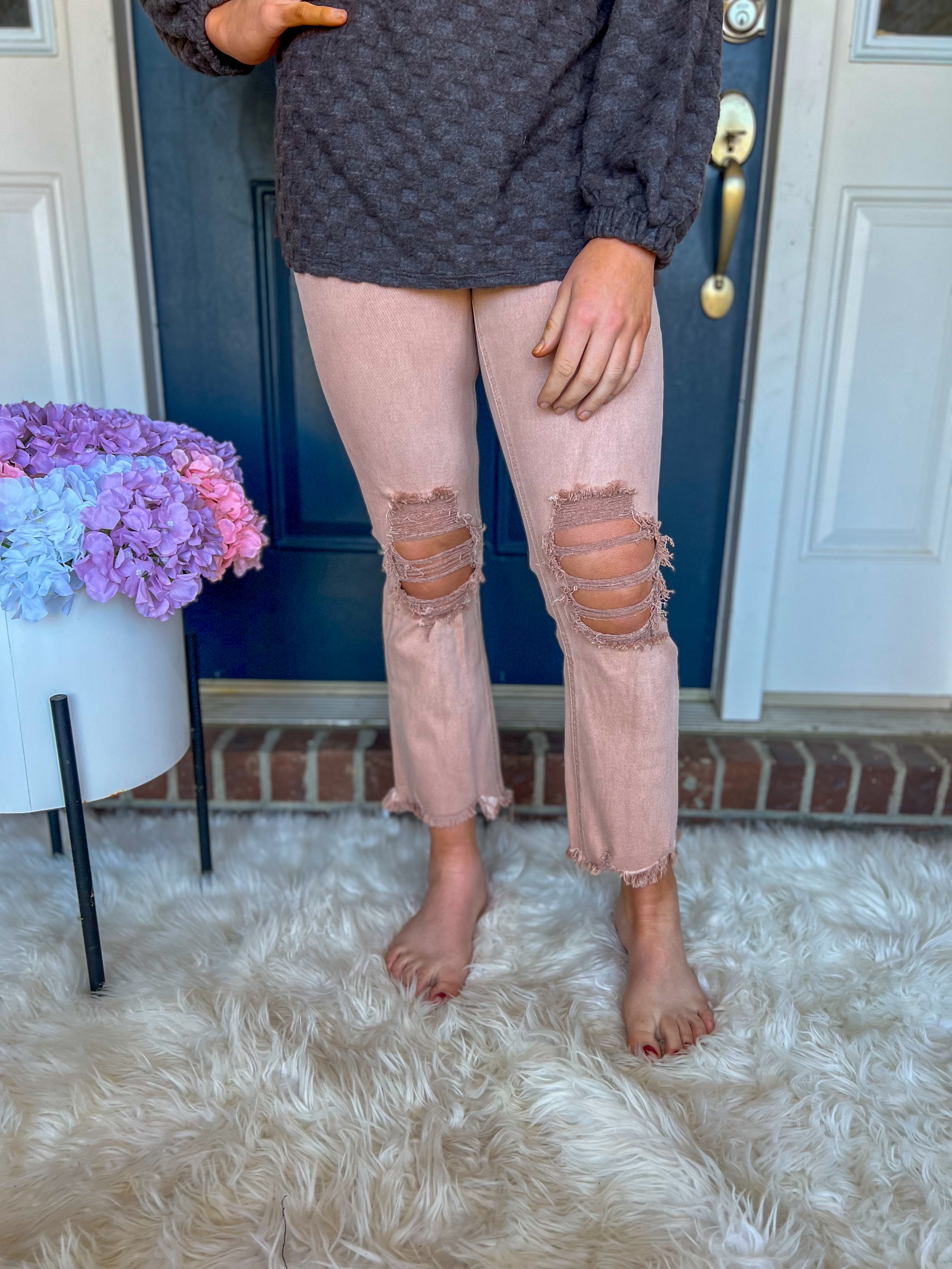 Lovervet Anabelle Rose Crop Flare Jeans