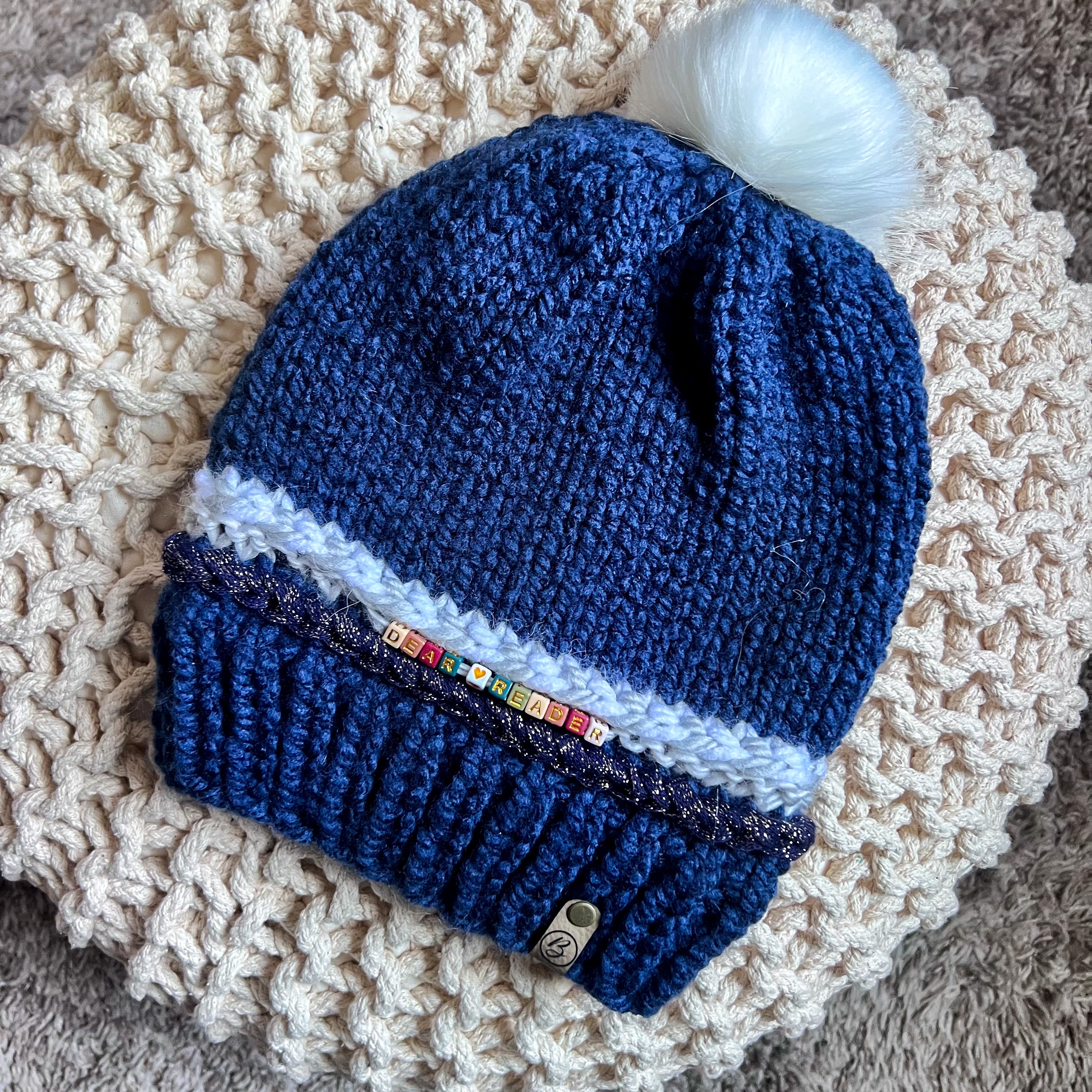 Friendship Bracelet Knitted Beanie - Dear Reader