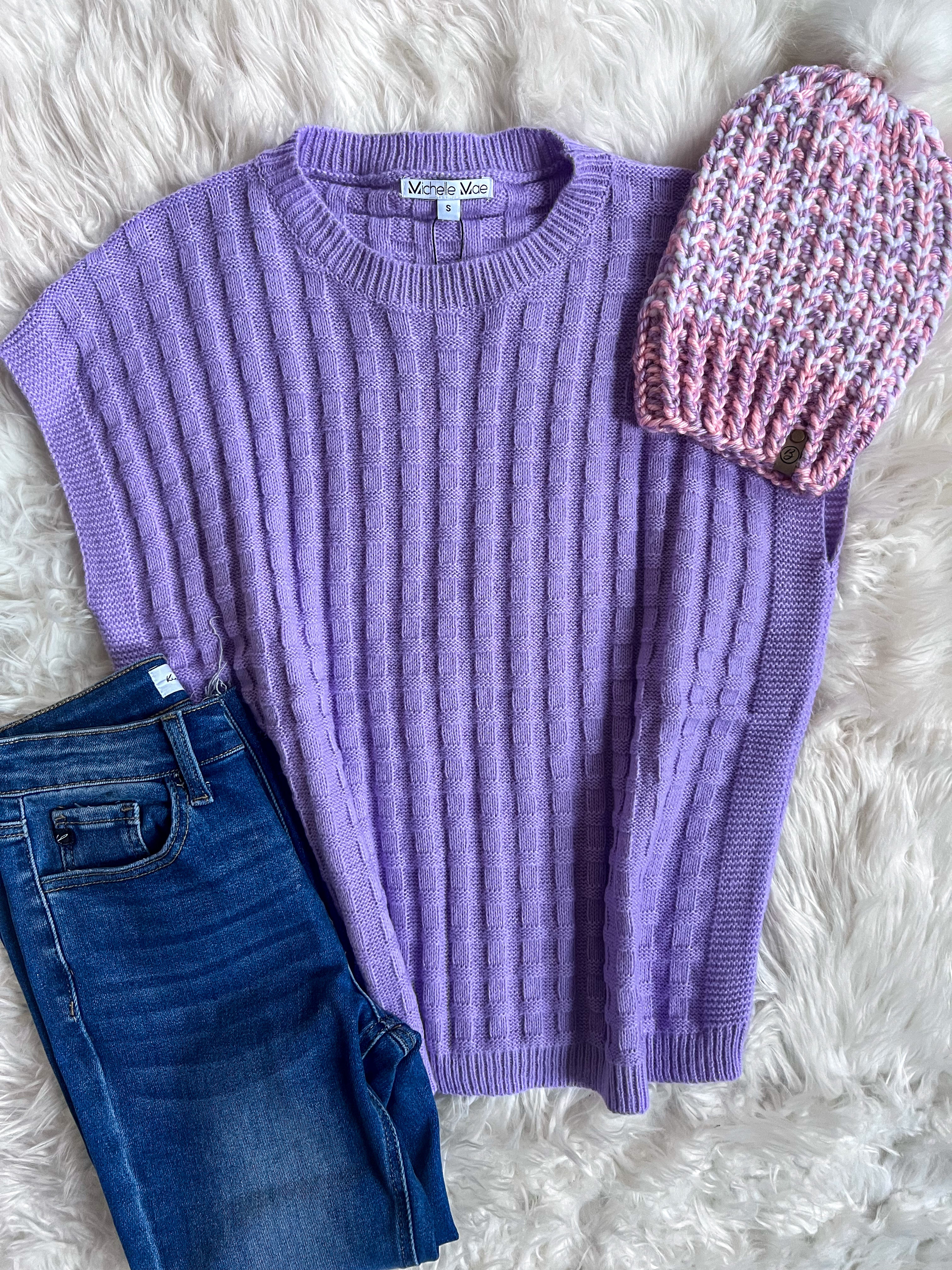 Aspen Beanie - Lavender and Blush