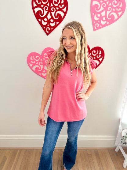 Zoey Zip Top - Pink