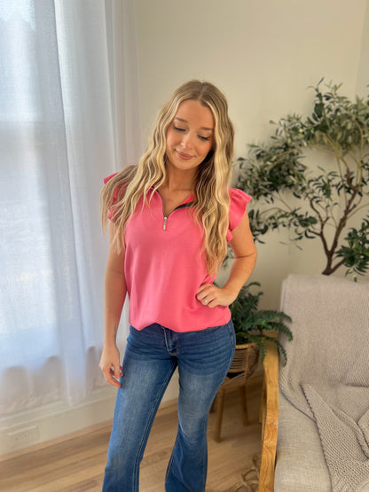 Zoey Zip Top - Pink