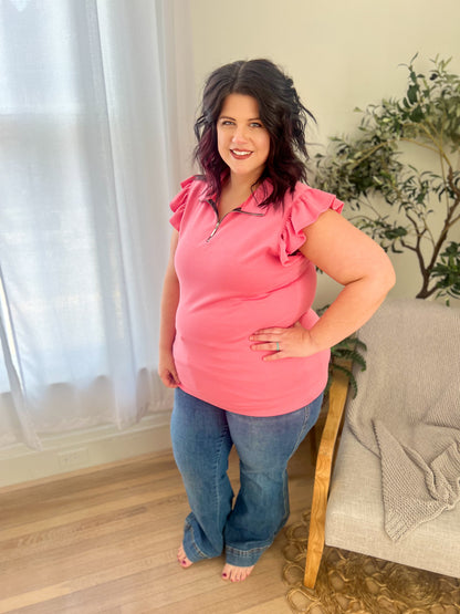 Zoey Zip Top - Pink