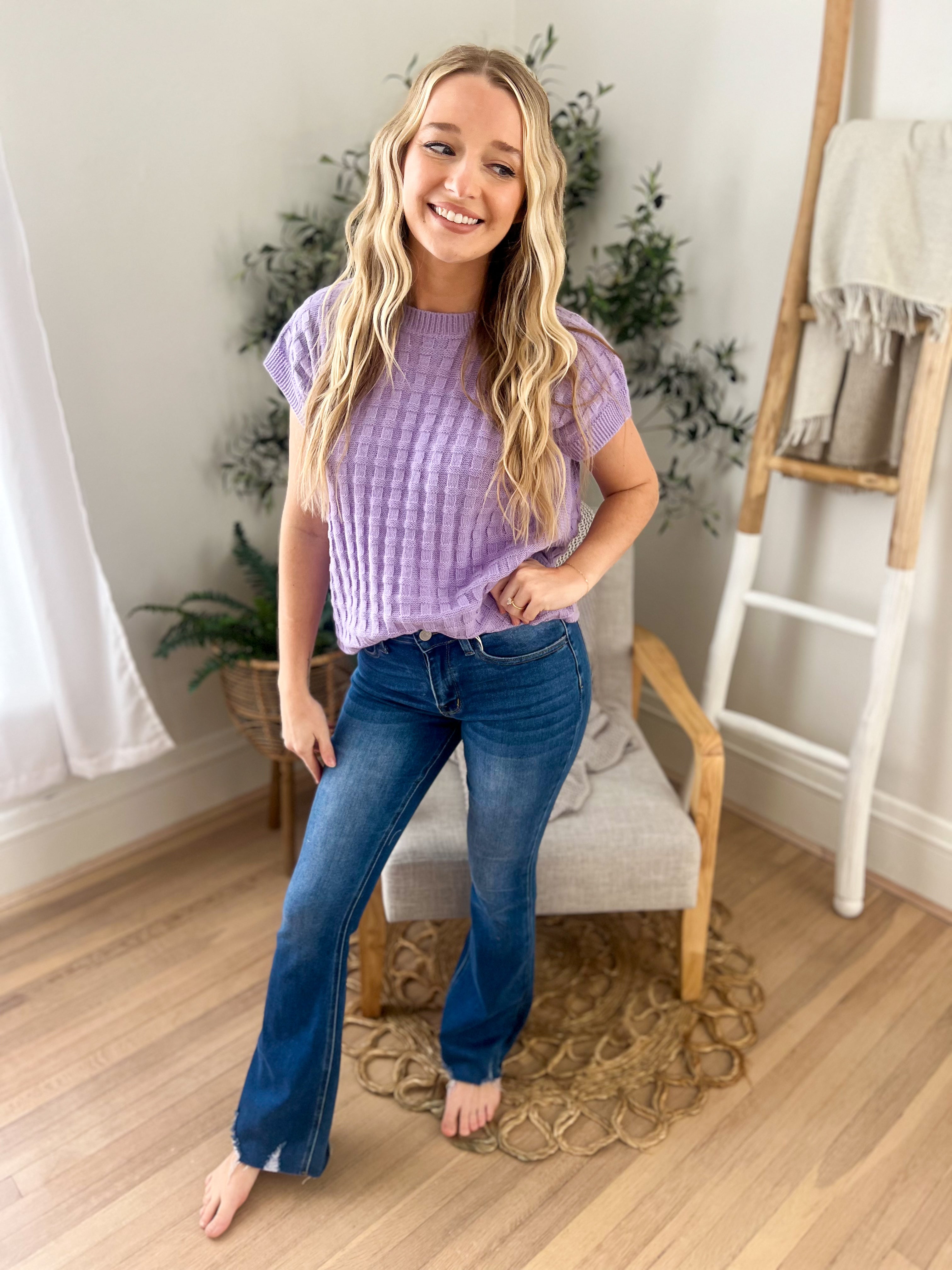 Kelly Knitted Top - Lavender