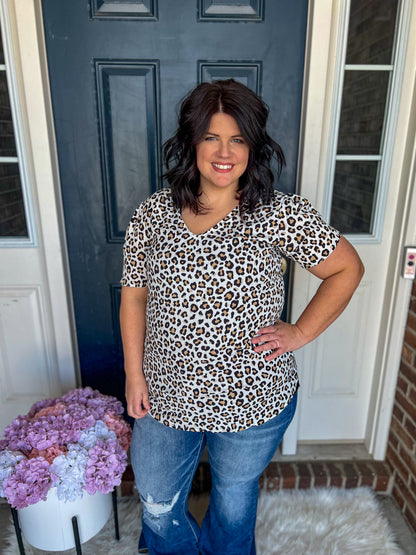 Leopard V-Neck Blouse