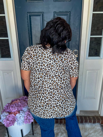 Leopard V-Neck Blouse