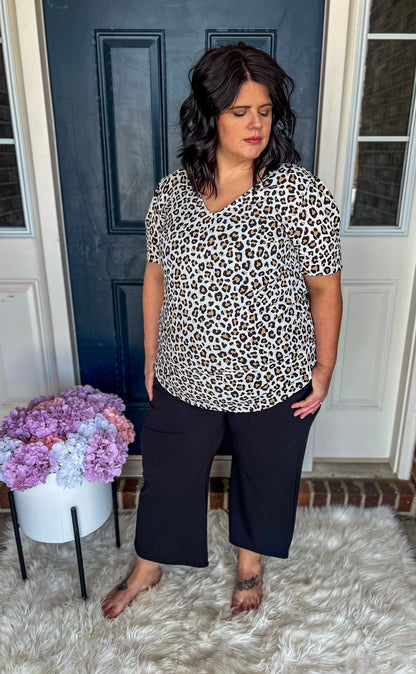 Leopard V-Neck Blouse