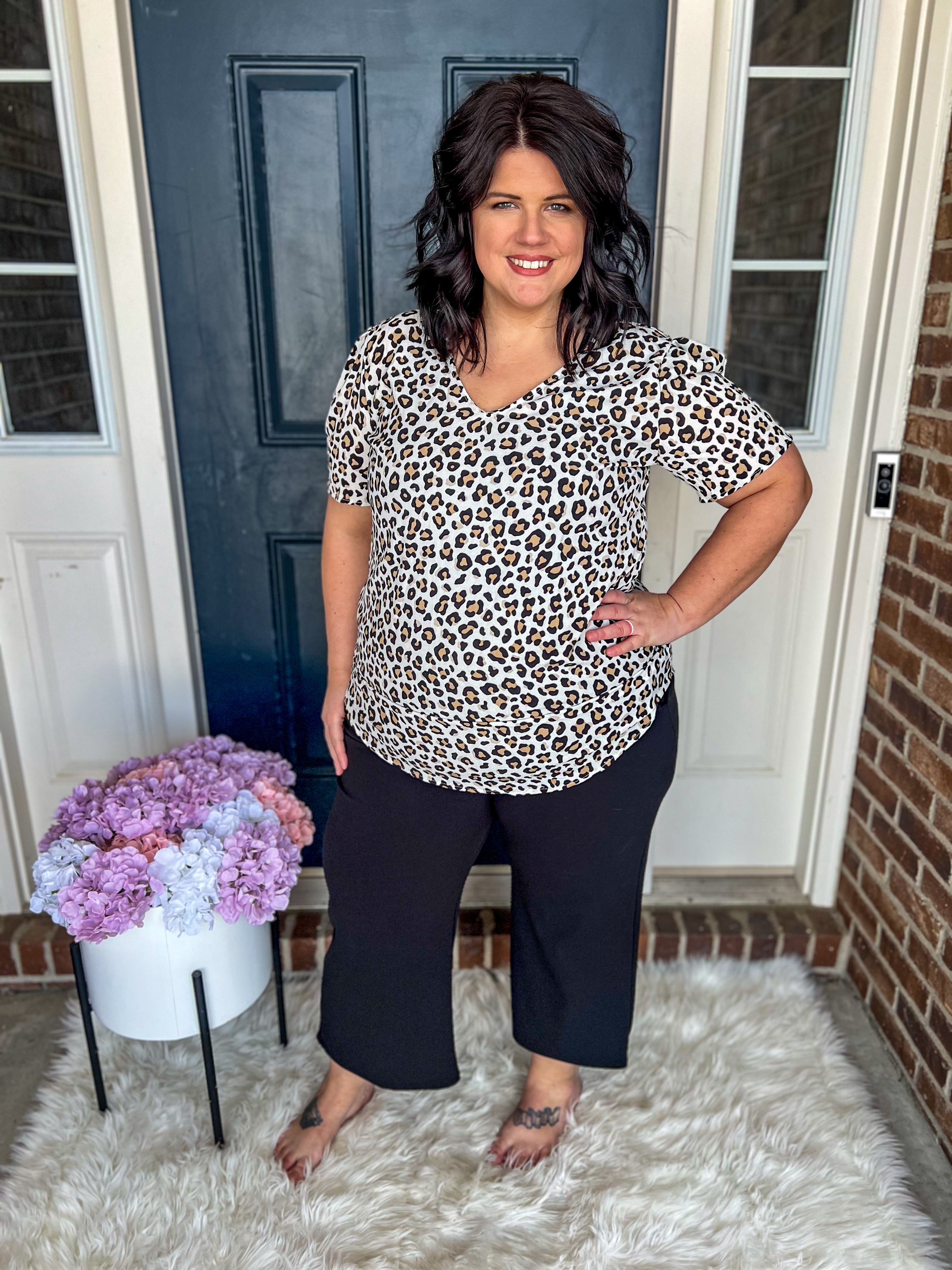 Leopard V-Neck Blouse
