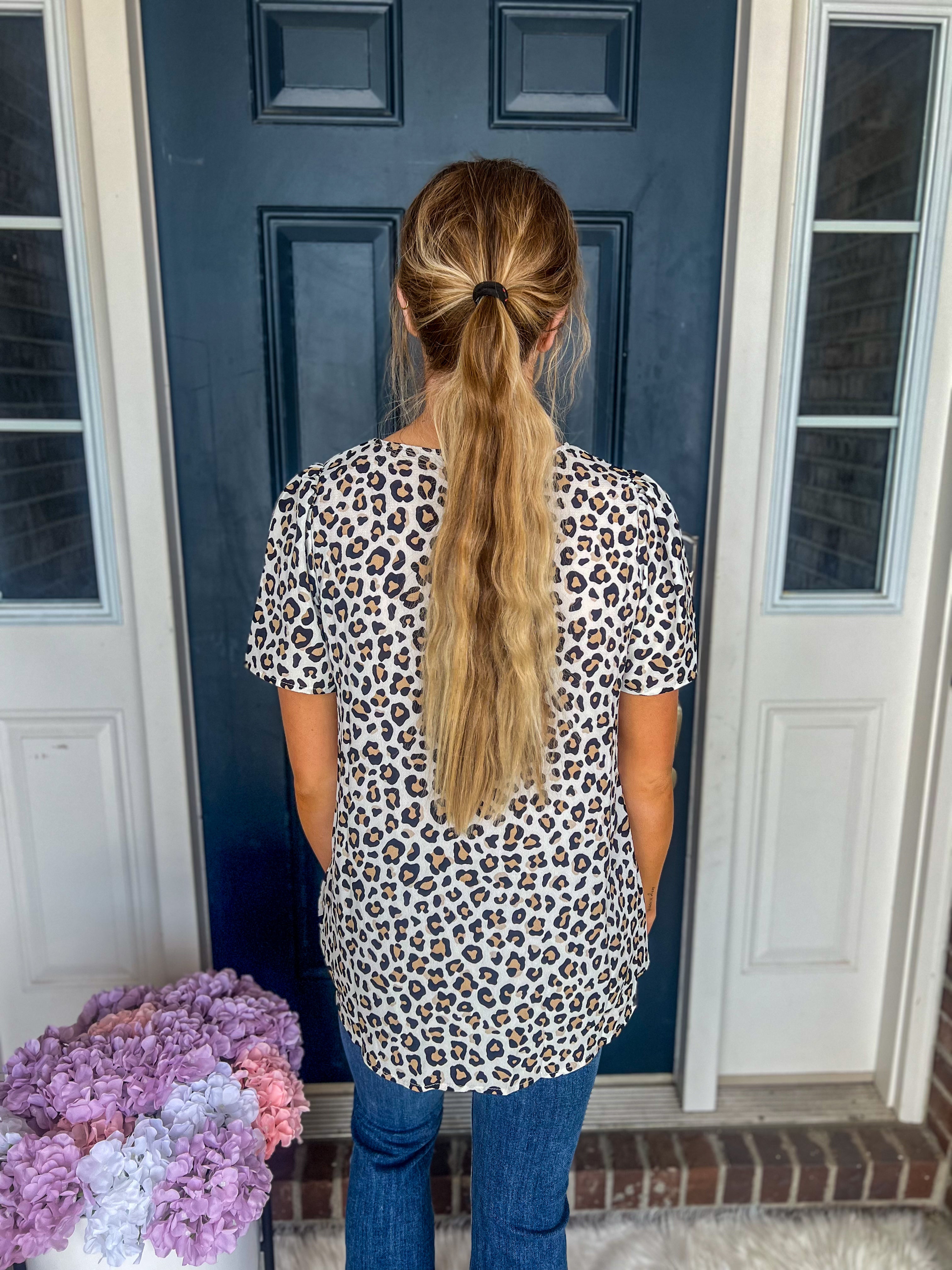 Leopard V-Neck Blouse