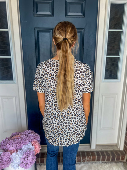 Leopard V-Neck Blouse