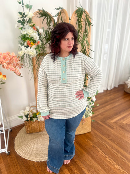 Emily Stripe Top - Mint