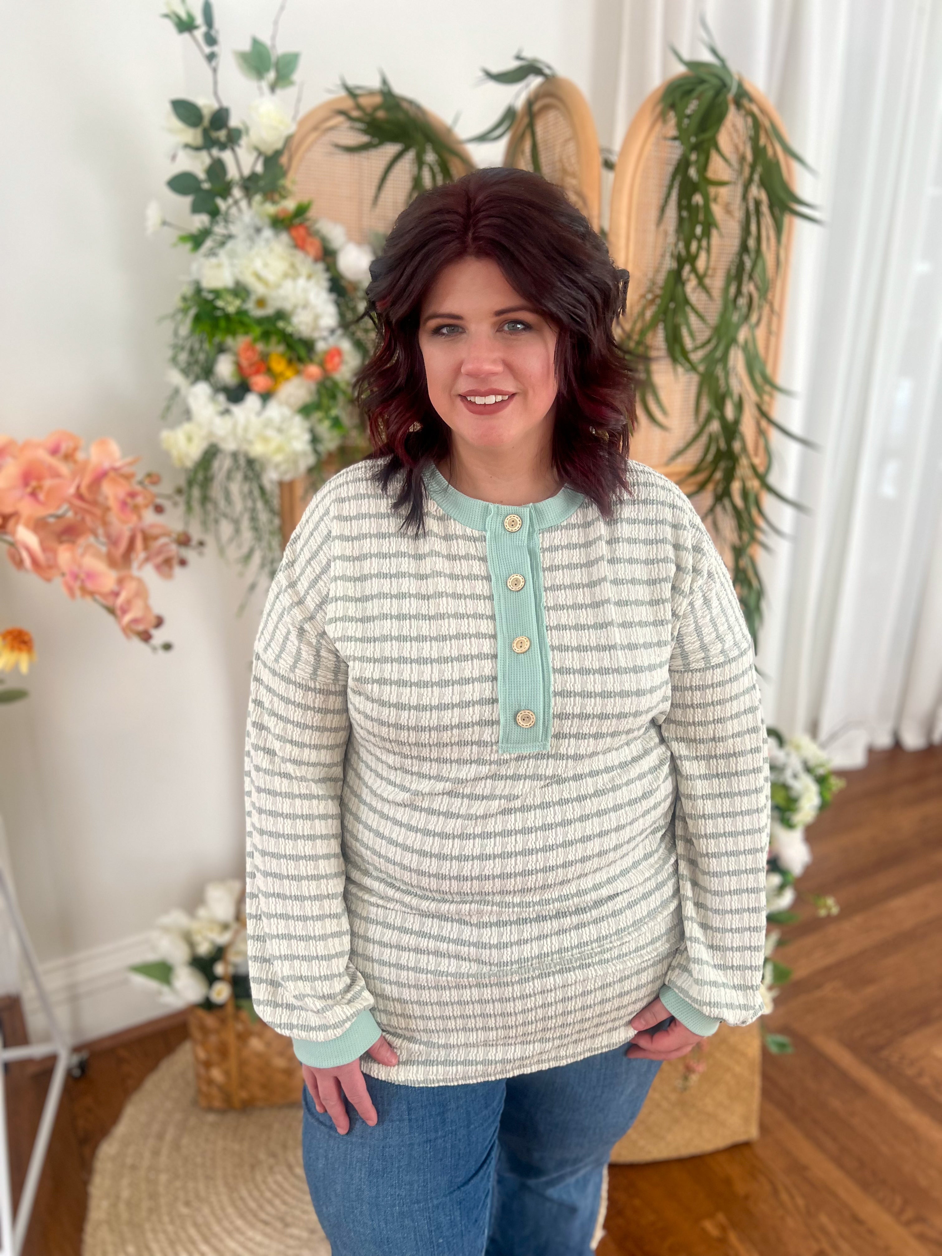 Emily Stripe Top - Mint
