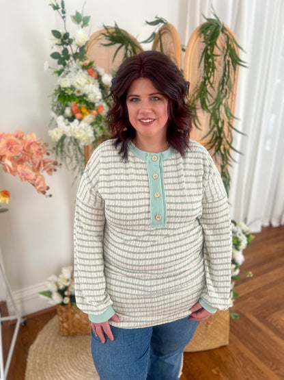 Emily Stripe Top - Mint
