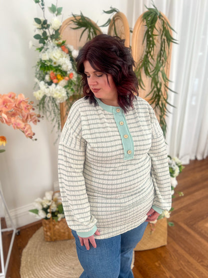 Emily Stripe Top - Mint