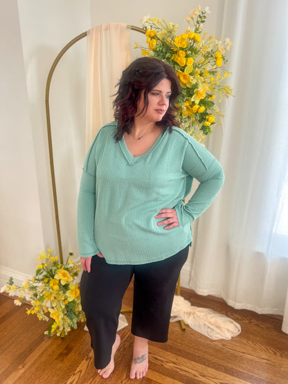 Khloe V-neck Top - Mint