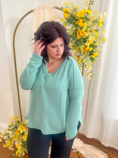 Khloe V-neck Top - Mint