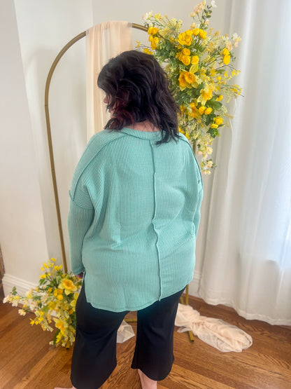 Khloe V-neck Top - Mint