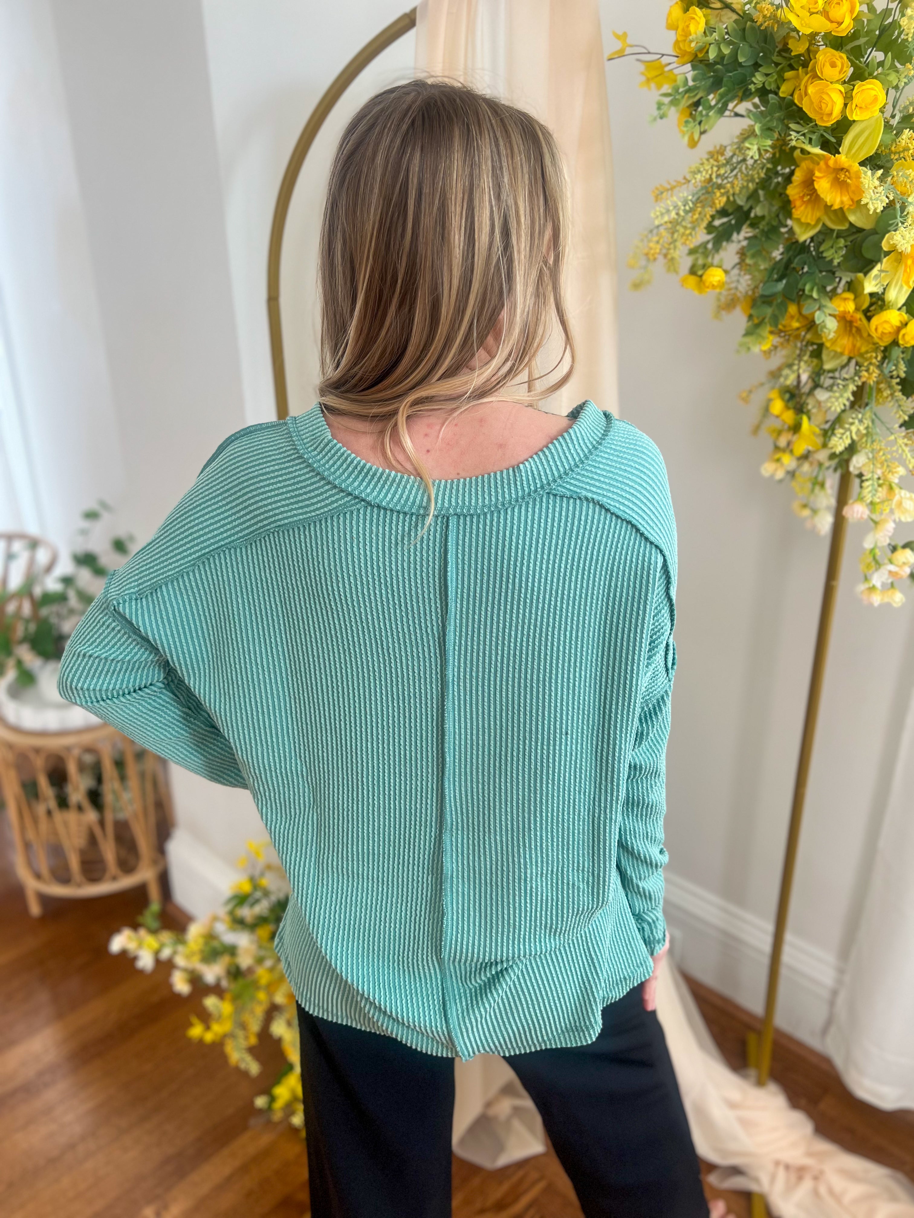 Khloe V-neck Top - Mint