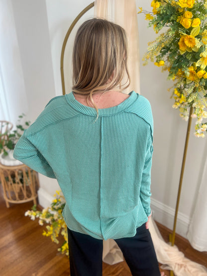 Khloe V-neck Top - Mint