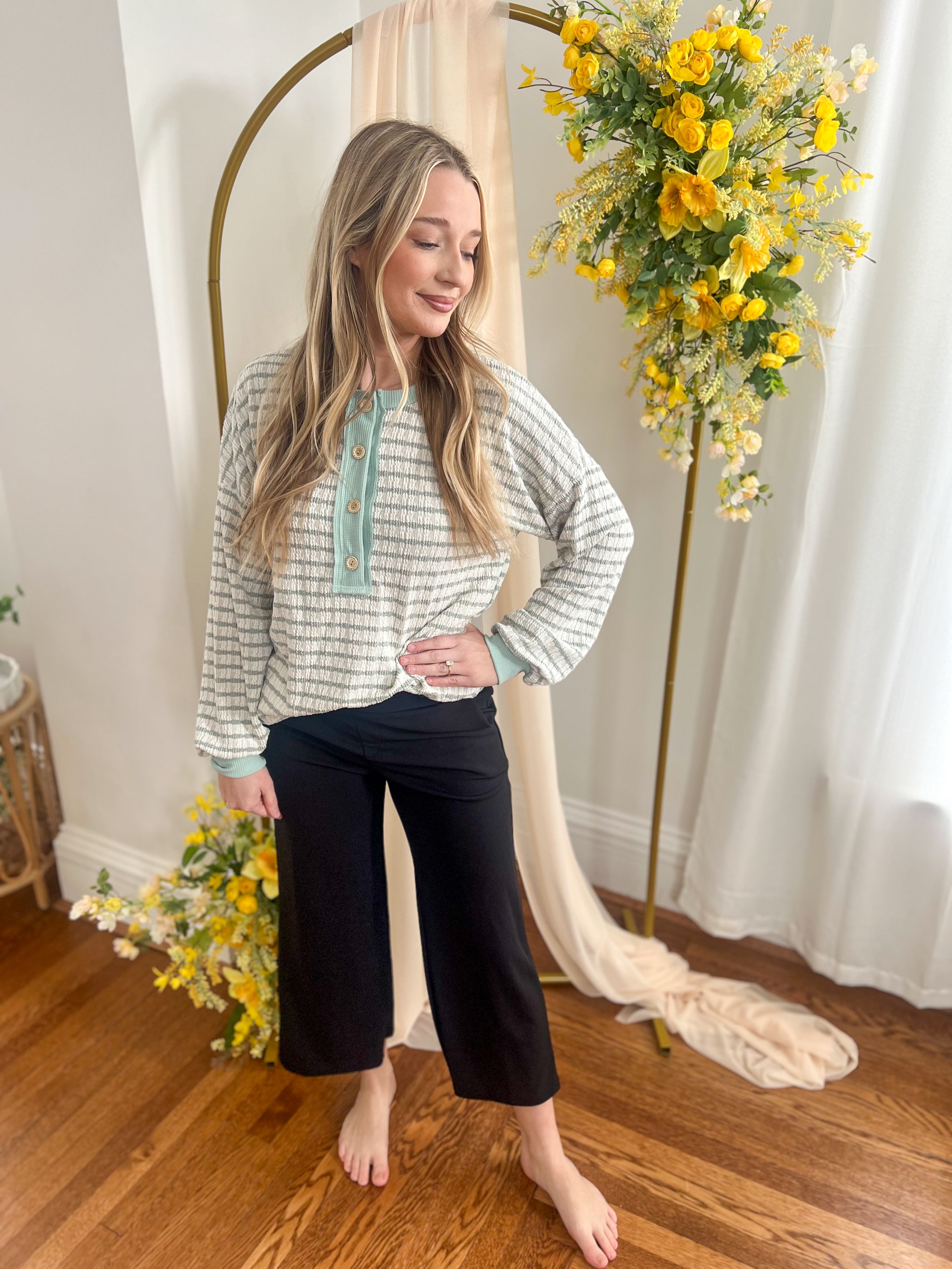 Emily Stripe Top - Mint