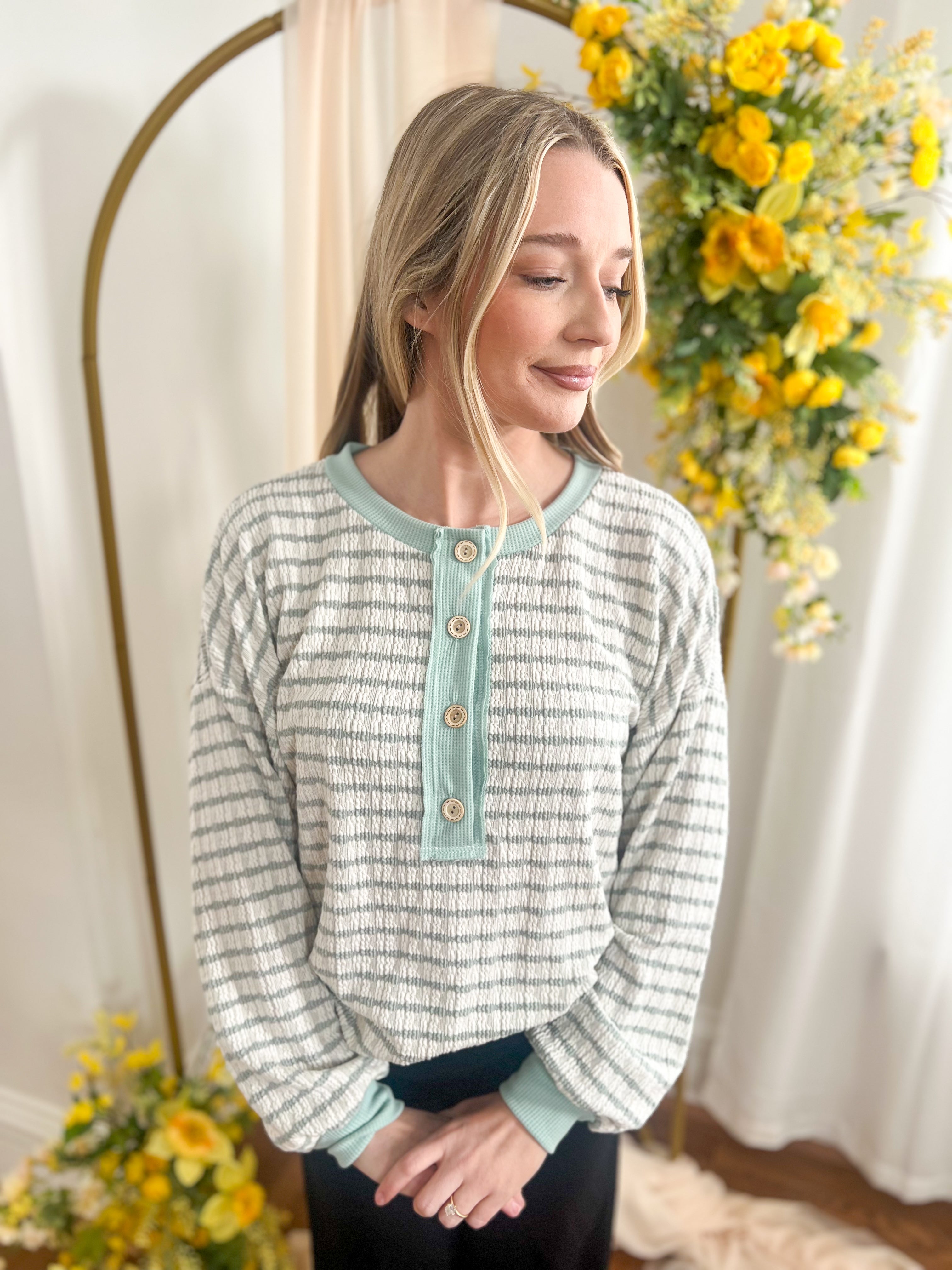 Emily Stripe Top - Mint