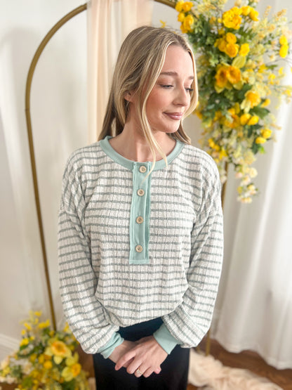 Emily Stripe Top - Mint