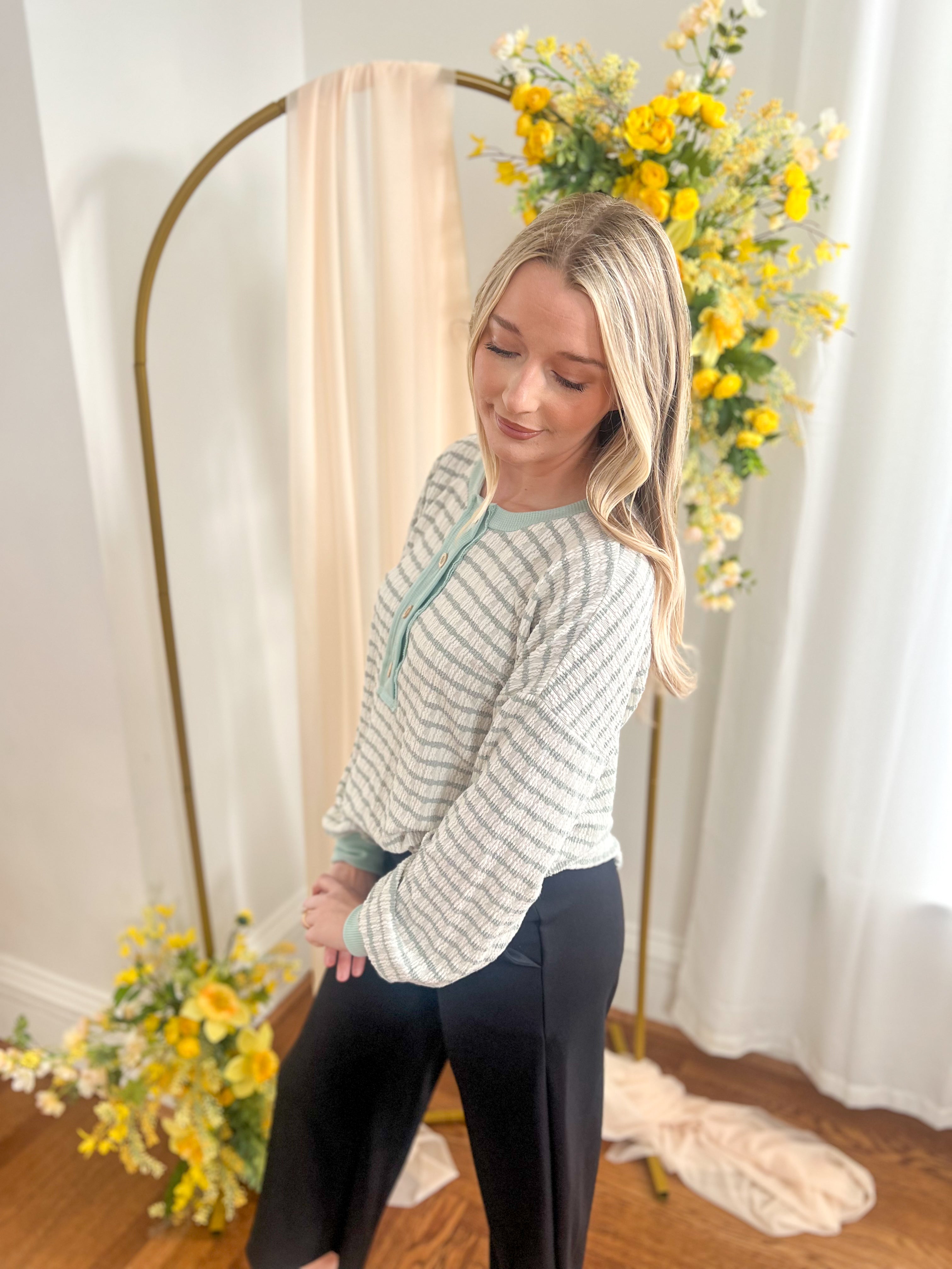 Emily Stripe Top - Mint