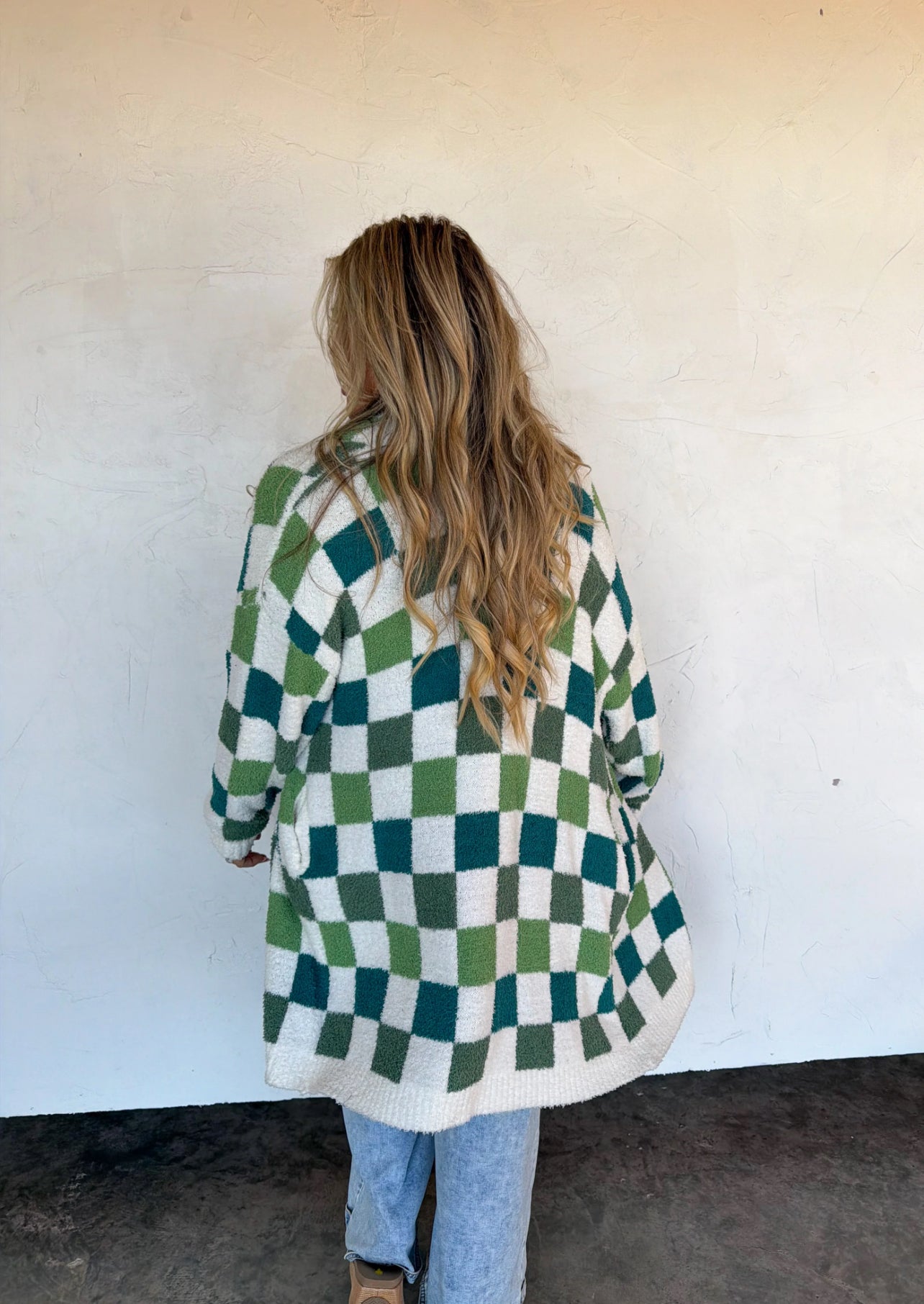 PREORDER Green Checkered Cloud Cardigan