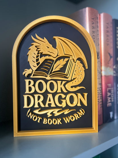 Book Dragon Shelf Sign