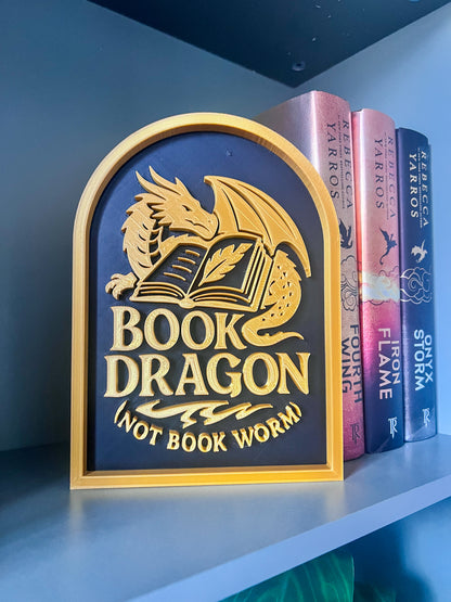 Book Dragon Shelf Sign