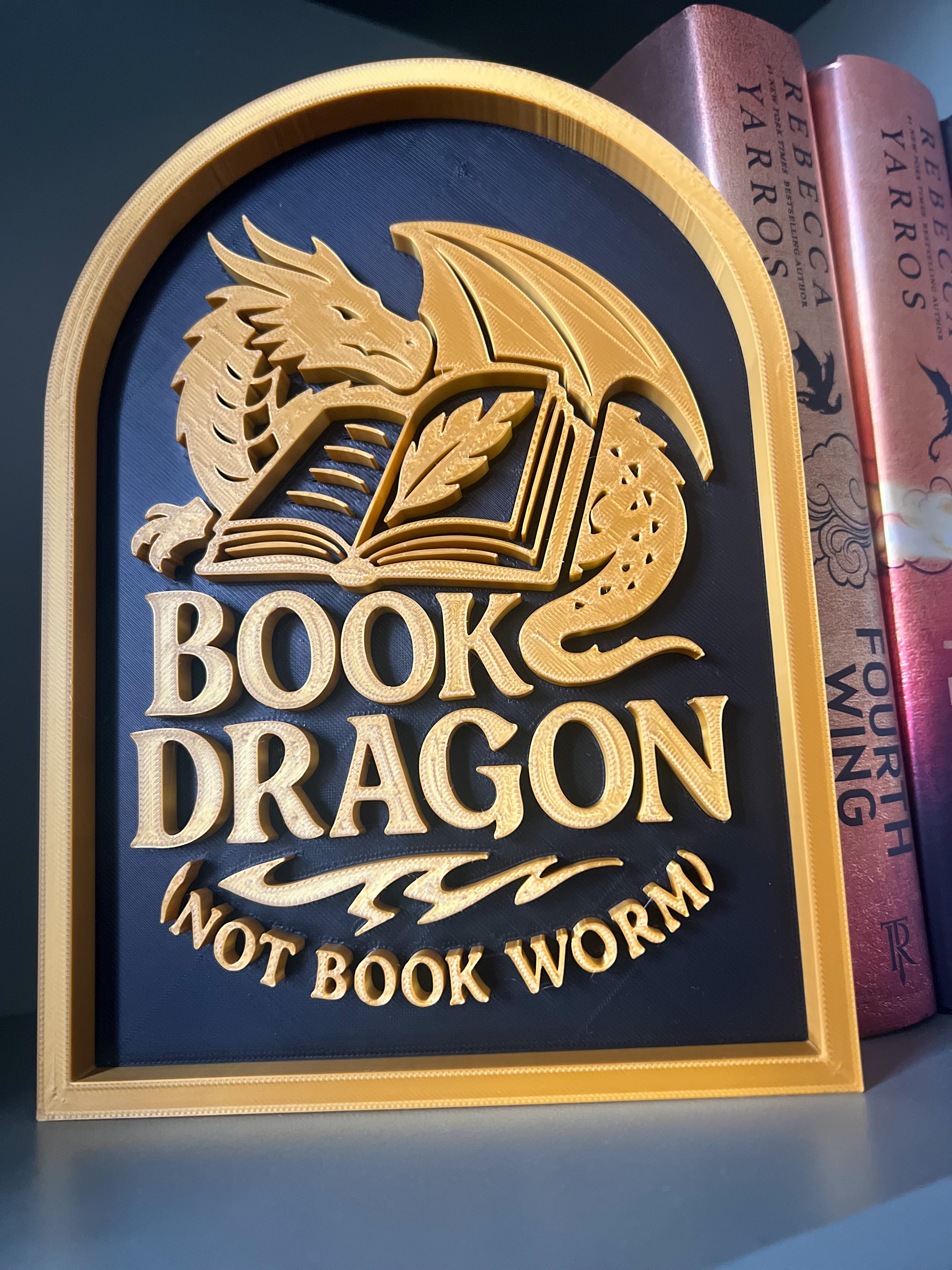 Book Dragon Shelf Sign