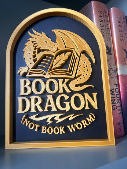 Book Dragon Shelf Sign