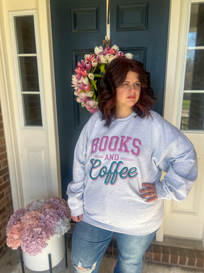 Books and Coffee Tee or Sweatshirt | Made to Order