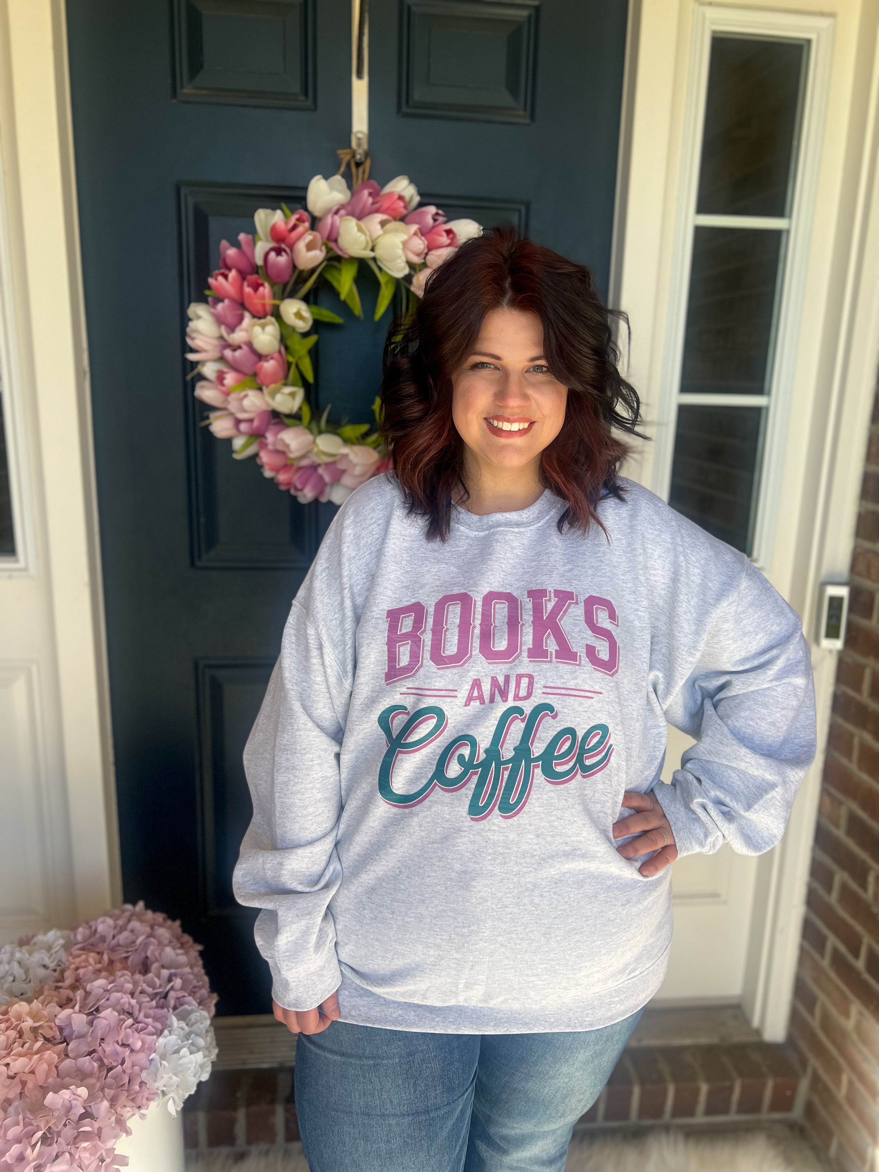 Books and Coffee Tee or Sweatshirt | Made to Order