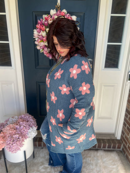 Blue Daisy Cloud Cardigan