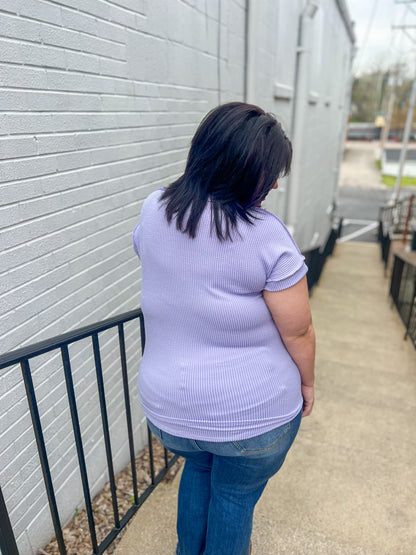 Lavender V-Neck Top