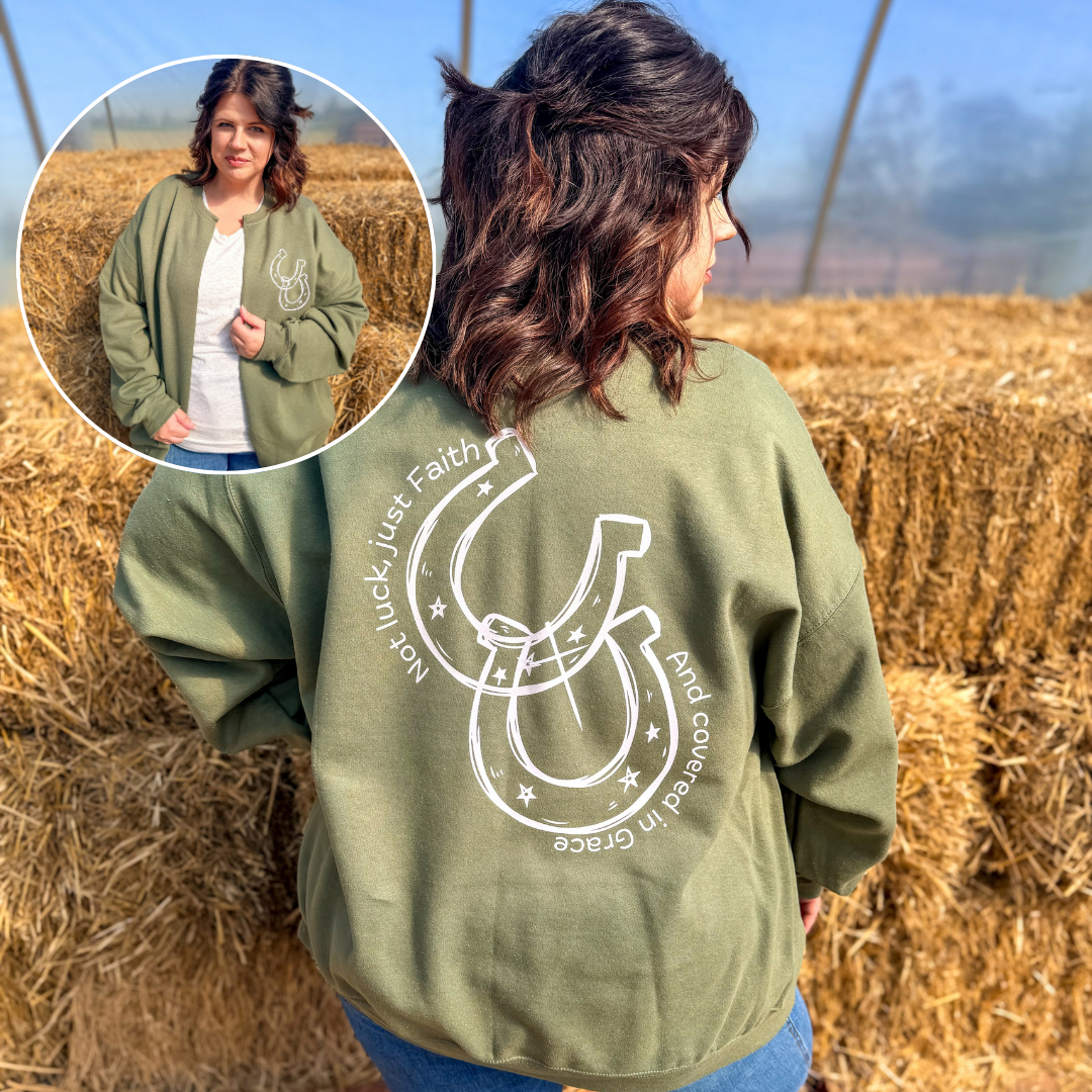 Not Luck Horseshoe Cardi Sweatshirt