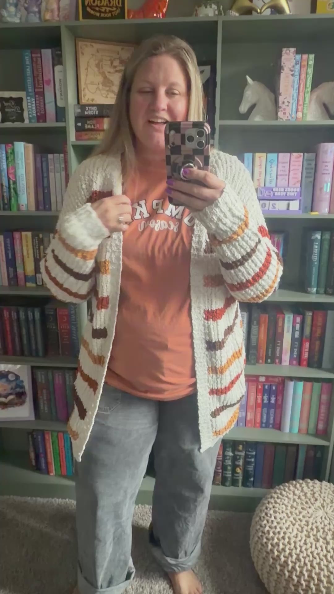 Cozy Striped Popcorn Cardigan