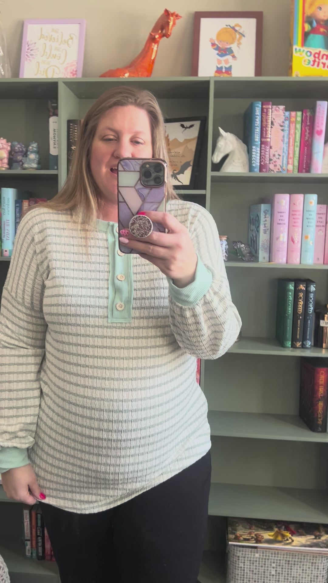 Load video: Emily Stripe Top - Mint