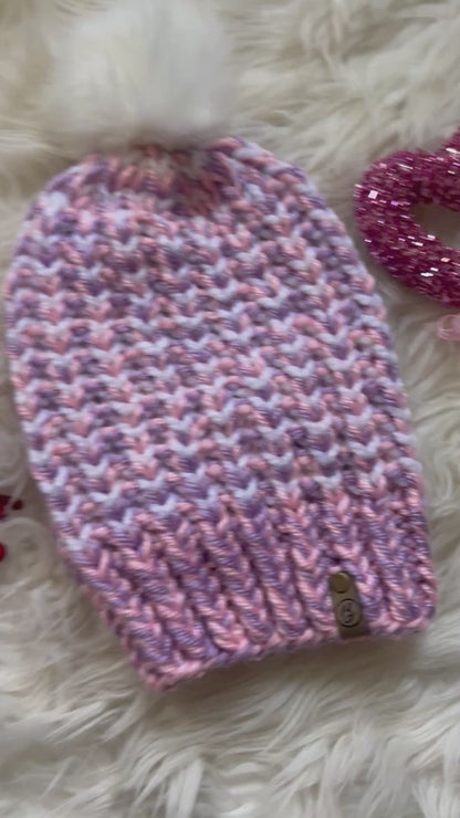 Aspen Beanie - Lavender and Blush