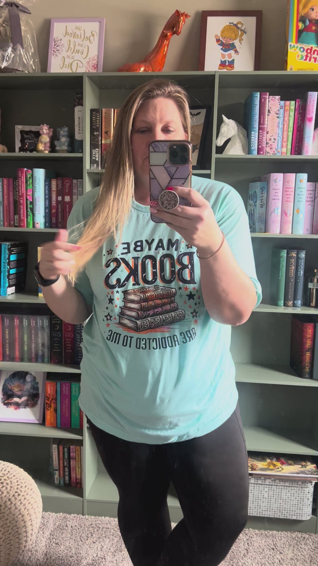 Load video: Maybe Books are Addicted to Me Tee