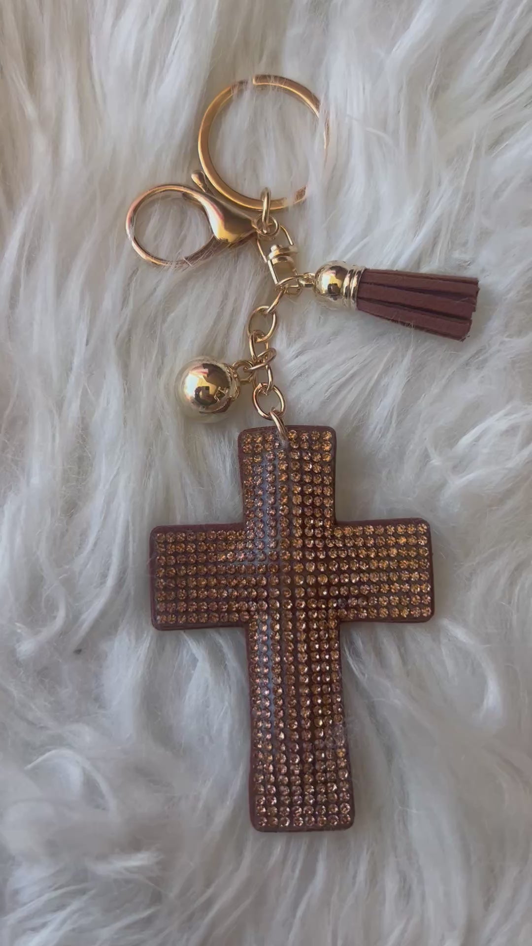 Load video: Cross Rhinestone Key Chain