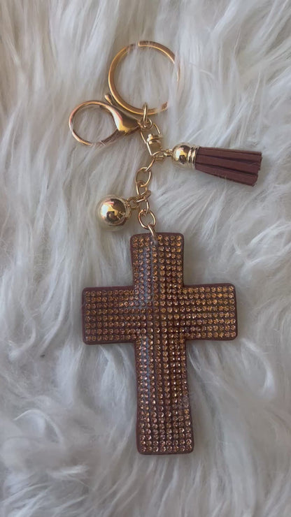 Cross Rhinestone Key Chain