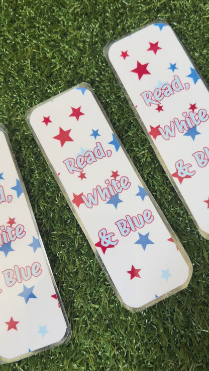 Read, White and Blue Bookmark