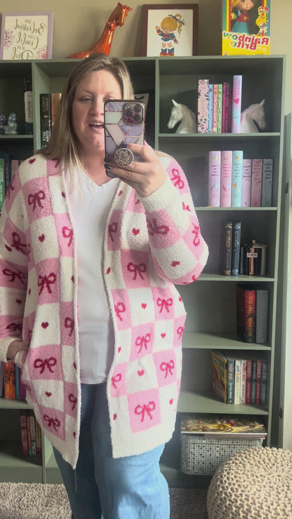 Checker Bows Cloud Cardigan
