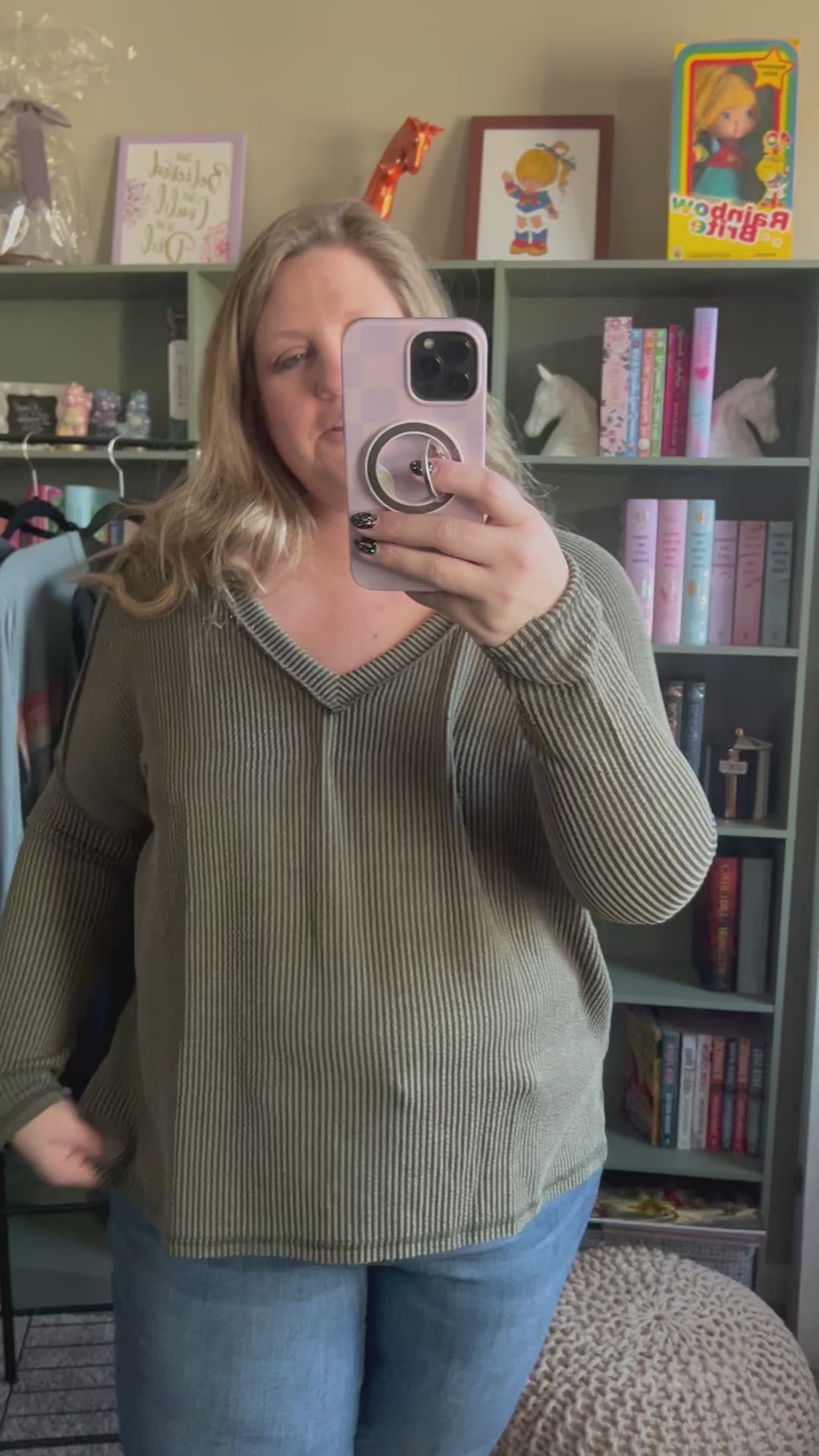 Load video: Khloe V-neck Top - Olive