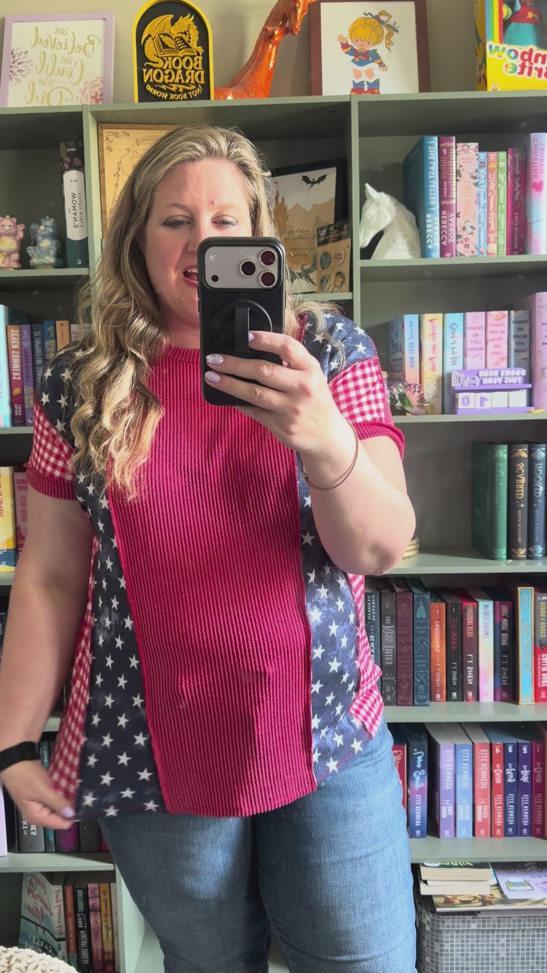 Load video: All American Stars and Gingham Top