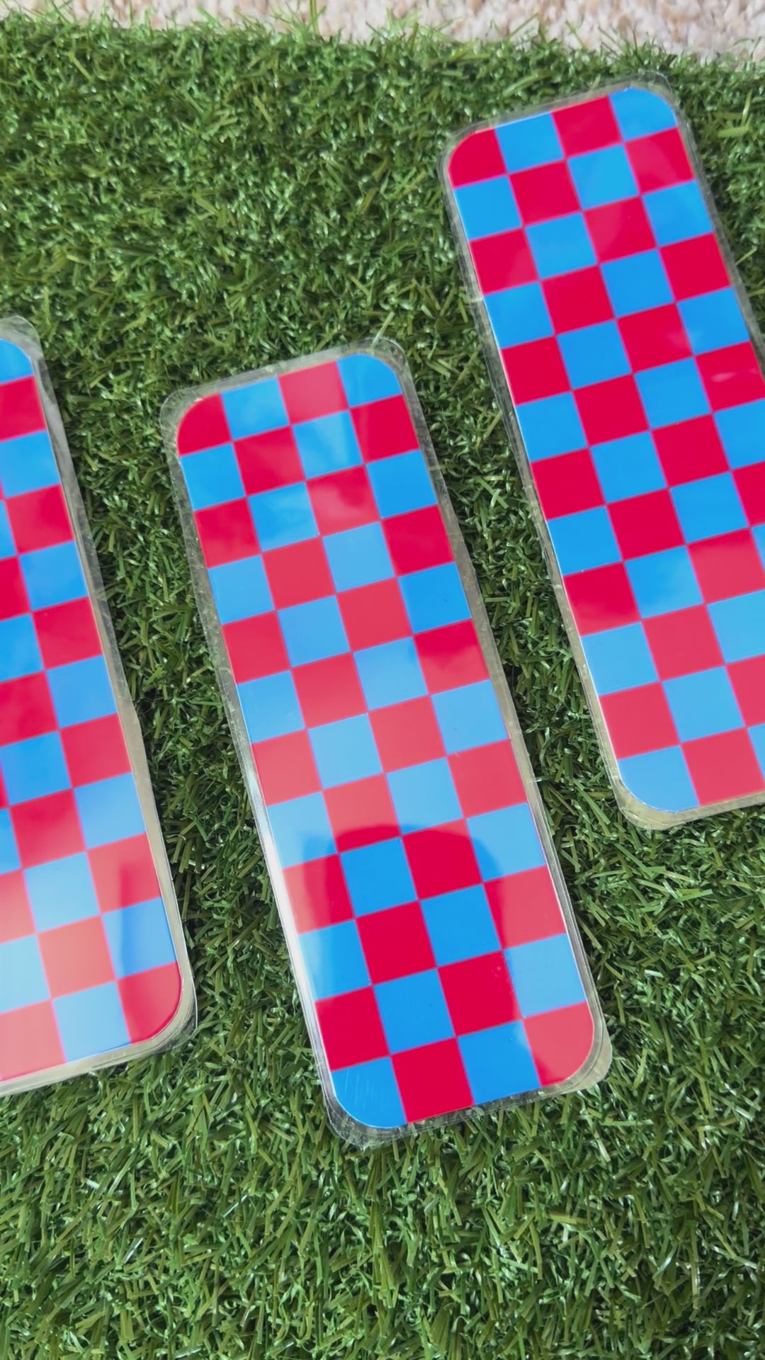 Red and Blue Checked Bookmark