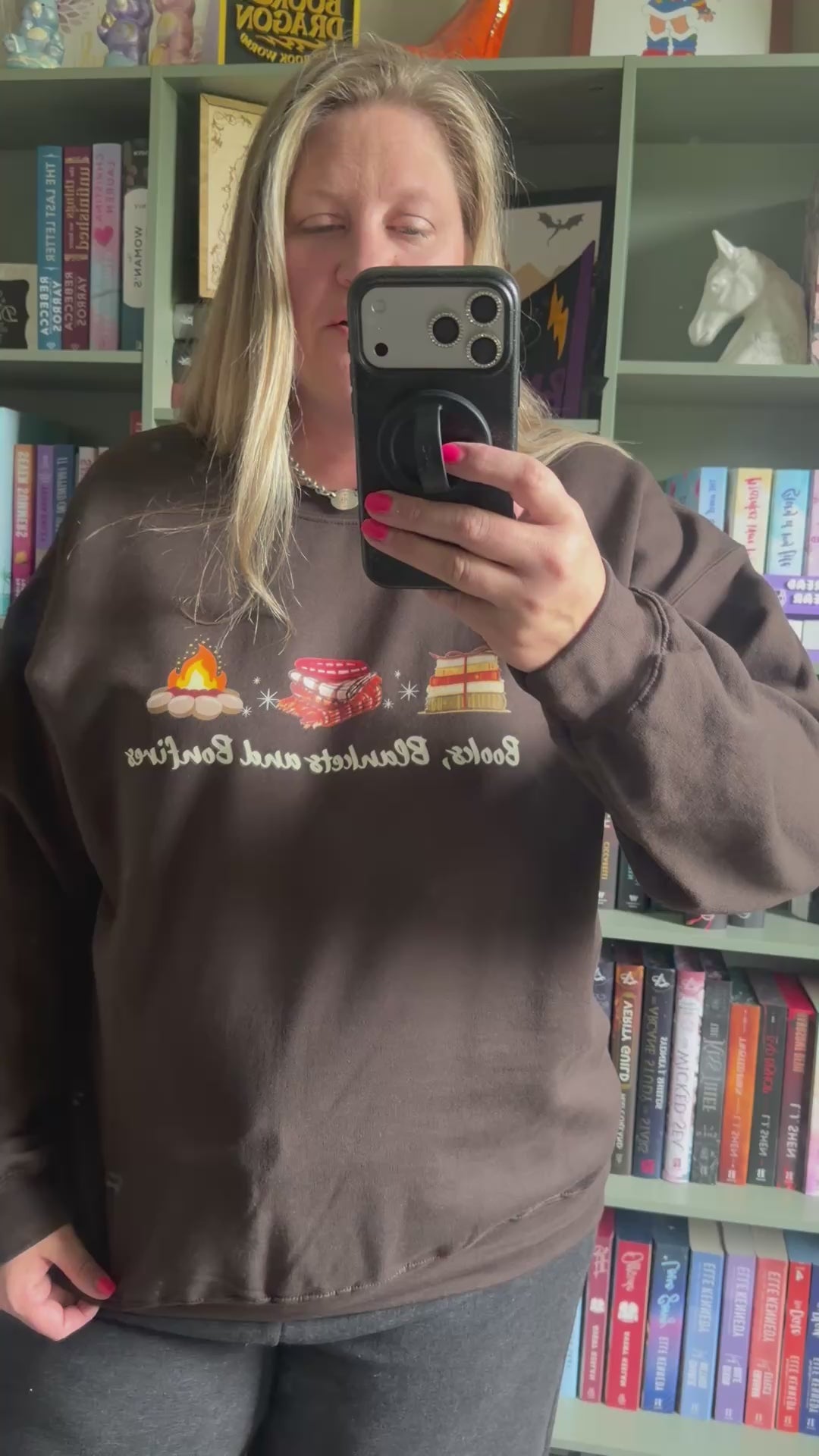 Load video: Featured Deal | Books, Blankets and Bonfires Sweatshirt